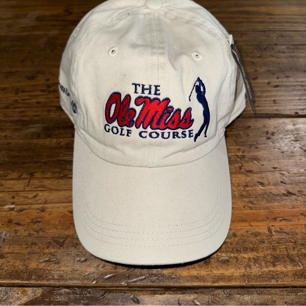 Ole Miss University of Mississippi Golf Course Thyssen Krupp Tan Hat Cap NWT